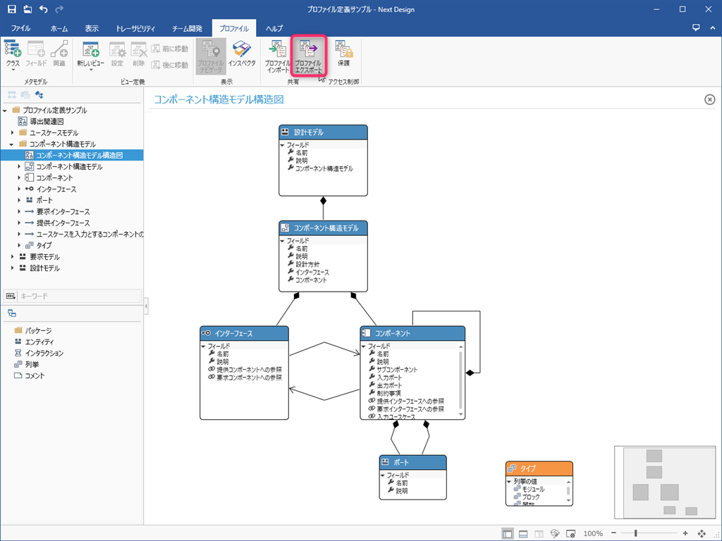 Export profile