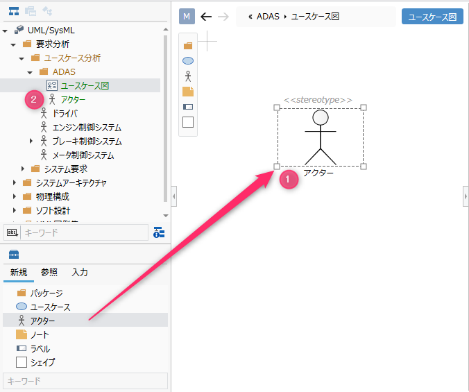 アクターを定義する